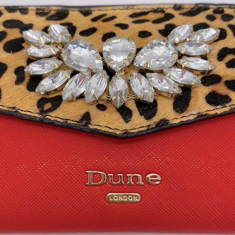 Dune London Red Leopard Print Wallet on a chain Crossbody - Picture 11 of 12